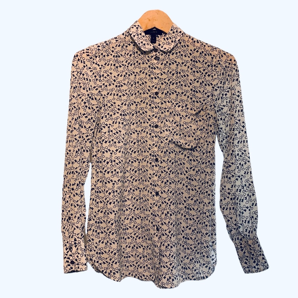 J. Crew Silk Keys Top
